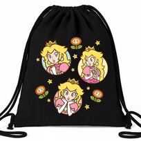 Worek EKO Czarny KSIĘŻNICZKA PEACH Gra Na Prezent Dla Dziecka Wiele Wzorów