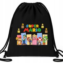 Worek EKO Czarny SUPER MARIO BROS Gra Na Prezent Dla Dziecka Wiele Wzorów