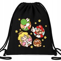 Worek EKO Czarny YOSHI PEACH MARIO Gra Na Prezent Dla Dziecka Wiele Wzorów