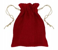 WOREK JUTOWY 15x18 cm CZERWONY Opakowanie na PREZENTY Drobiazgi Biżuterię