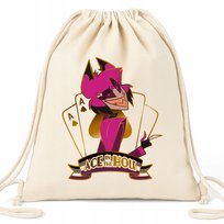 Worek Plecak BAWEŁNA Beżowy EKO ACE IN THE HOLE HAZBIN HOTEL SERIAL WZORY