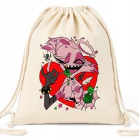 Worek Plecak BAWEŁNA Beżowy EKO ANGEL DUST PREZENT HAZBIN HOTEL SERIAL WZ