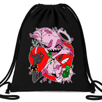 Worek Plecak BAWEŁNA Czarny EKO ANGEL DUST PREZENT HAZBIN HOTEL SERIAL WZ