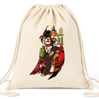 Worek Plecak EKO BAWEŁNA Beżowy HUSK NA PREZENT HAZBIN HOTEL SERIAL WZORY