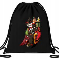 Worek Plecak EKO BAWEŁNA Czarny HUSK NA PREZENT HAZBIN HOTEL SERIAL WZORY