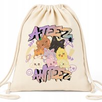 Worek Plecak EKO Bawełniany Beżowy ATEEZ KPOP Muzyka Kpop Idole Na Prezent