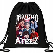 Worek Plecak EKO Bawełniany Czarny JONG HO ATEEZ Muzyka Kpop Idole Prezent