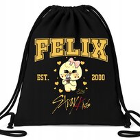 Worek Plecak EKO Czarny FELIX STRAY KIDS Na Buty Prezent Muzyka KPOP Wzory