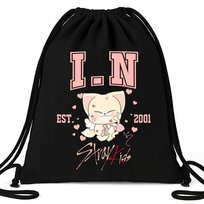 Worek Plecak EKO Czarny I.N STRAY KIDS Na Buty Kapcie Prezent Muzyka Wzory