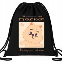 Worek Plecak EKO Czarny IT'S OKAY TO CRY Na Buty Prezent Muzyka KPOP Wzory