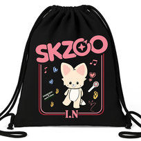 Worek Plecak EKO Czarny SKOZOO I.N Na Buty Kapcie Prezent Muzyka KPOP Wzory