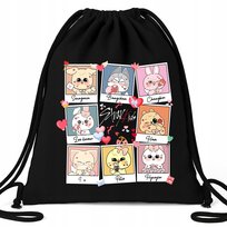 Worek Plecak EKO Czarny STRAY KIDS TEAM Na Buty Prezent Muzyka KPOP Wzory