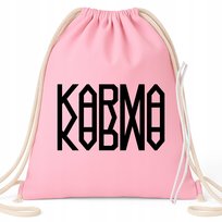 Worek Plecak EKO Różowy KARMA Prezent Na Buty Kapcie Do Szkoły Muzyka Wzory