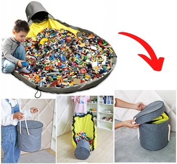 Worek Pojemnik Kosz na zabawki LEGO Mata Dla Dzieci 2w1 150cm 20L Pojemna Duża - Inna marka
