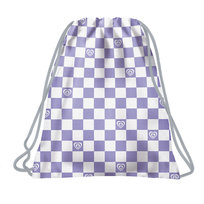 Worek szkolny na buty dla chłopaka plecak treningowy Fioletowo biała kratka