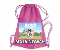 Worek Szkolny Na Buty Workoplecak Na WF Do Przedszkola BLUEY BLU + IMIĘ 5 Atram