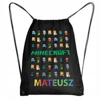 Worek Szkolny Workoplecak WF Do Przedszkola Szkoły MINECRAFT EMOTIKON +IMIĘ Atram