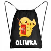 Worek Szkolny Workoplecak WF Do Przedszkola Szkoły Pokemon Pikachu + Imię 5 Atram