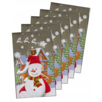 Worki Celofanowe Świąteczne Folijki Bałwan 5Szt.