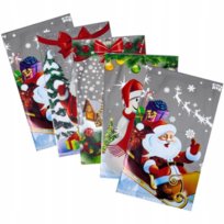 Worki Celofanowe Świąteczne Folijki Różne Wzory 5Szt.