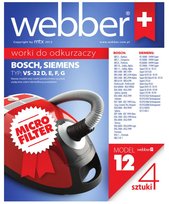 Worki do odkurzacza WEBBER (12) Siemens VS32, 4 szt. Webber