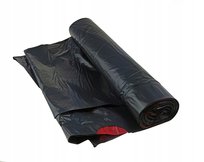 Worki na śmieci 120L czarne Z TAŚMĄ 100 szt. (10 rolek) 25 mikronów