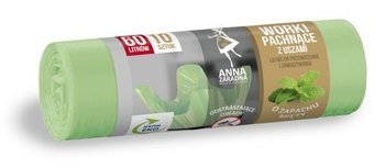 Worki na śmieci Anna Zaradna z uszami pachnące 60 l zielony (10 sztuk) - Stella Pack