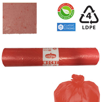 Worki na śmieci czerwony 26mik LDPE 120l 25szt - Sipeko