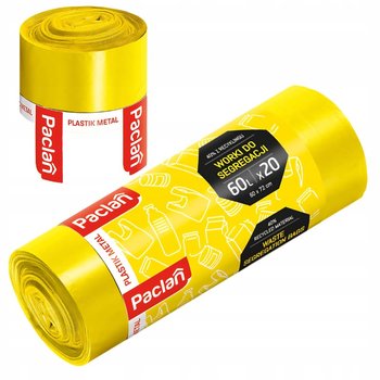Worki Na Śmieci Do Segregacji Paclan 60L 20 szt Kolor Żółty - Plastik/Metal - Paclan