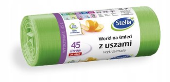 Worki na śmieci mocne 45L 20szt z uszami zielone - Stella