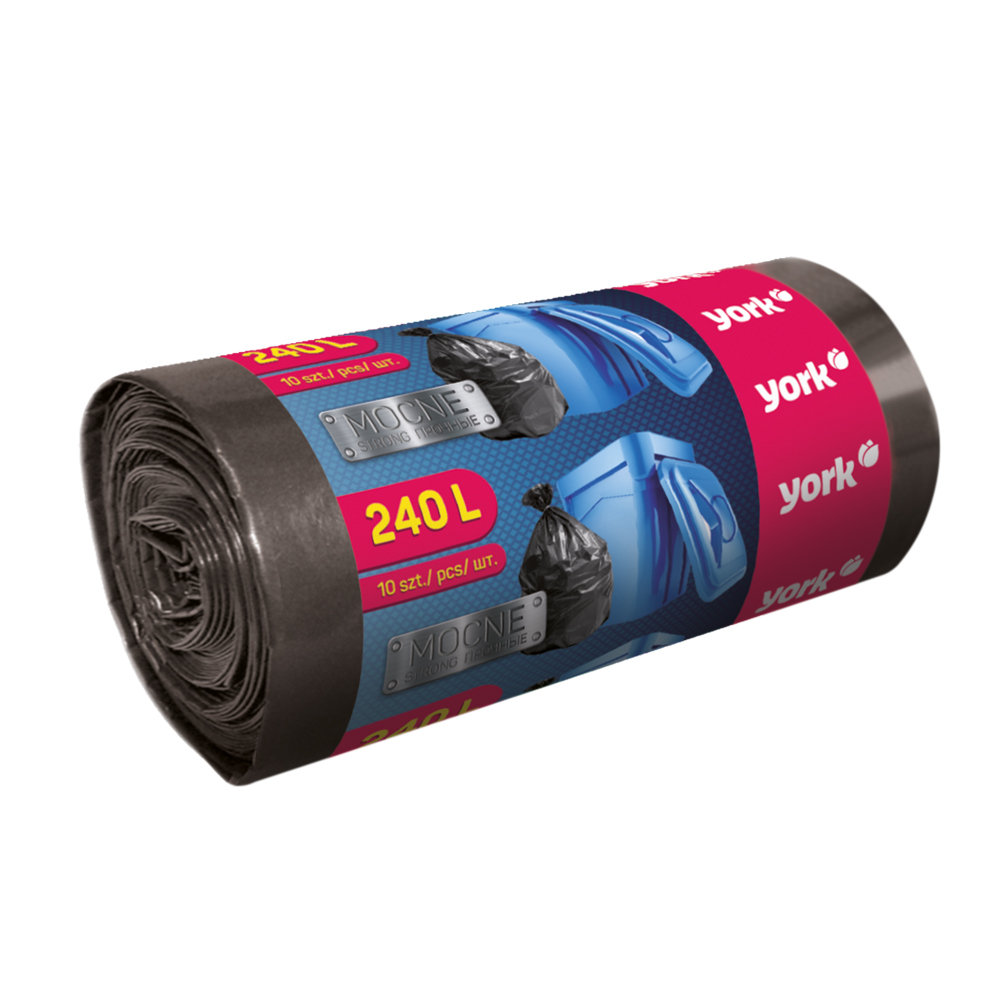 Worki na śmieci YORK Mocne, 240 l, 10 sztuk
