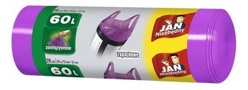 Worki na śmieci zapachowe JAN NIEZBĘDNY, fioletowe, 60l, 20 sztuk - Sarantis