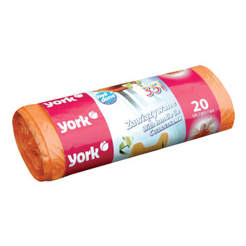 Worki na śmieci zawiązywane YORK, 35 l, 20 sztuk - York