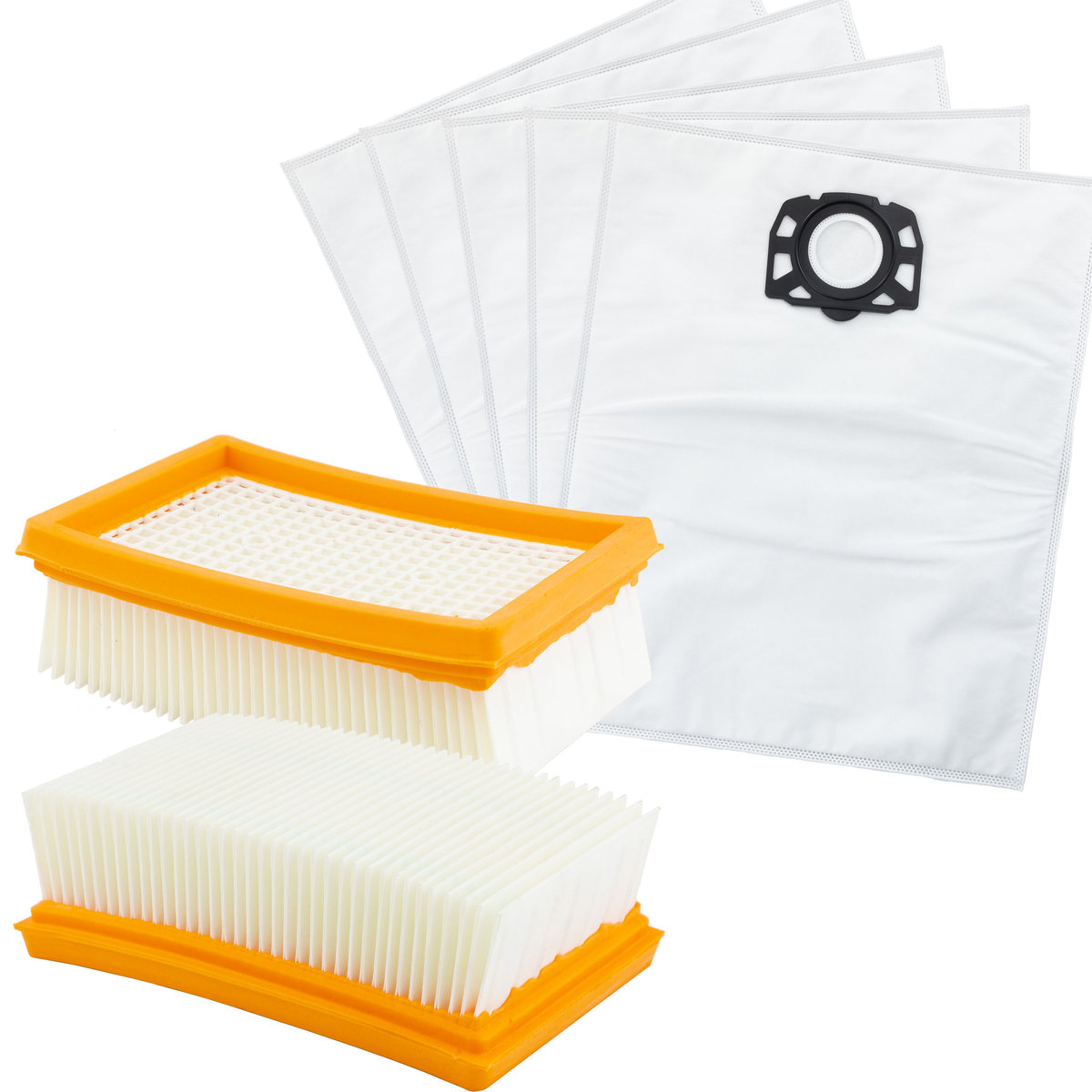 10 Sacchetti Filtro In Microfibra Per Aspirapolvere Kärcher WD 4, WD 5, WD 6, MV 4, MV 5, MV 6