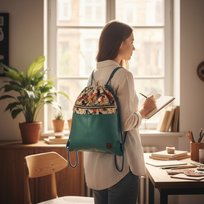 Worko-Plecak Morski z Motywem Motyli – Handmade z Ukrytą Kieszenią na Zamek Inna marka