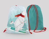 Worko-plecak niedźwiedź polarny na nartach