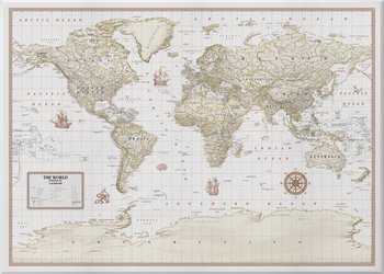 World Sand MAPA ŚWIATA stylizowana NA PŁÓTNIE jak obraz Canvas, ArtGlob - Artglob