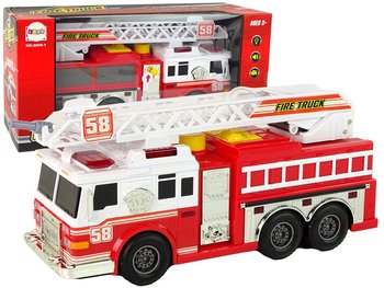 Woź Strażacki Straż Pożarna Dźwięki Światła Czerwona - Lean Toys