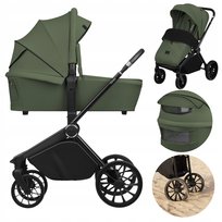 Wózek 2w1 GONDOLA SPACERÓWKA PRZÓD TYŁ AiryDots DUŻE KOŁA Lionelo Mika Plus