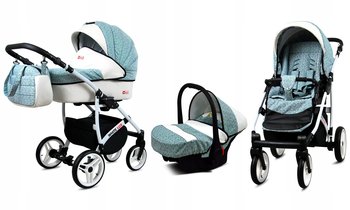 Wózek 3w1 dziecięcy spacerówka BabyLux White Lux - BabyLux