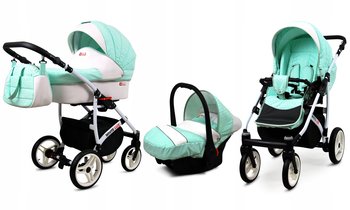 Wózek 3w1 dziecięcy spacerówka BabyLux White Lux - BabyLux