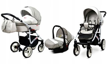 Wózek 3w1 dziecięcy spacerówka BabyLux White Lux - BabyLux