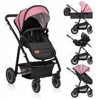 WÓZEK 3w1 Lionelo AMBER Spacerówka Gondola Fotelik  I-size Pompowane Koła