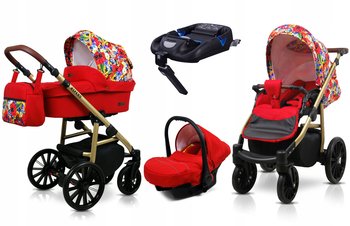 Wózek 4w1 dziecięcy BabyLux Aspero + baza Isofix - BabyLux