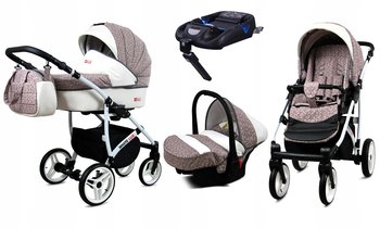 Wózek 4w1 dziecięcy BabyLux WhiteLux + baza Isofix - BabyLux