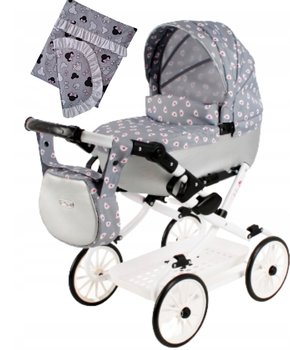 Wózek dla lalki, lalkowy głęboki Adbor VIKI Kolor Vi-08 z Zestawem pościeli - Adbor