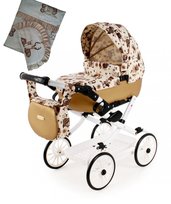 Wózek dla lalki, lalkowy głęboki Adbor VIKI Kolor Vi-09 z Zestawem Pościeli