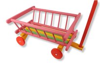 Wózek drabiniasty drewniany - dla dzieci i ogrodu - kolorowy