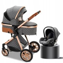 Wózek Dziecięcy 3W1 Fotelik Spacerówka Gondola Lekki Wielofunkcyjny