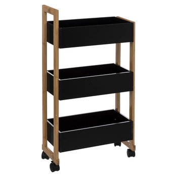 Wózek łazienkowy BAMBOO, szafka bambusowa - 3 poziomy - JJA SAS